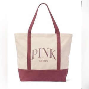 PINK Victoria's Secret Cotton Canvas Zip Tote